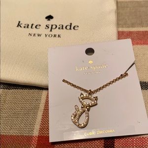Kate Spade cat kitten necklace NWT